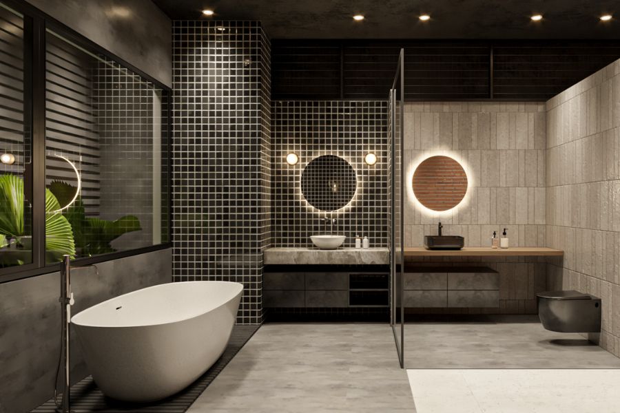 Cách sử dụng gạch trang trí và vách kính mang đến không gian ấn tượng, độc đáo Cách sử dụng gạch trang trí và vách kính mang đến không gian ấn tượng, độc đáo