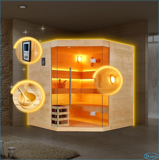 Mẫu phòng xông hơi đẹp được tích hợp nhiều tính năng hiện đại 