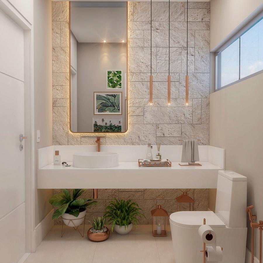 Một chiếc gương cỡ lớn sẽ giúp không gian phòng tắm có chiều sâu Một chiếc gương cỡ lớn sẽ giúp không gian phòng tắm có chiều sâu