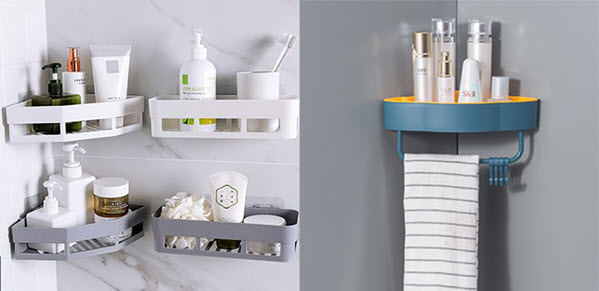Kệ góc nhà tắm bằng nhựa dán tường