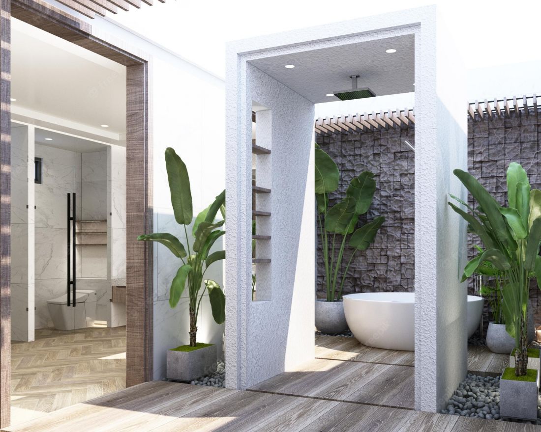  Phòng tắm ngoài trời mang phong cách hiện đại 