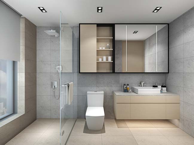 
Đây có lẽ là một mẫu phòng tắm kính thích hợp cho những căn hộ chung cư với thiết kế đơn giản gọn gàng cùng những tông màu sáng mang đến cảm giác tươi mới và không kém phần ấm áp.