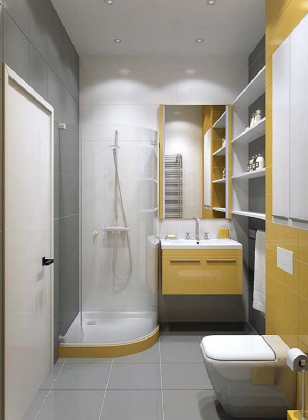 Mẫu phòng tắm nhỏ 3m2.