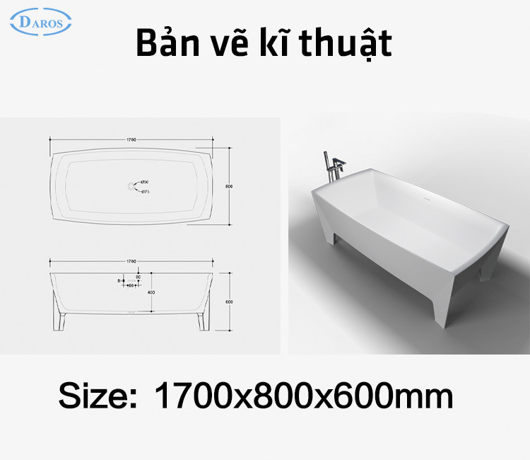 Bồn tắm đá Daros DR-901