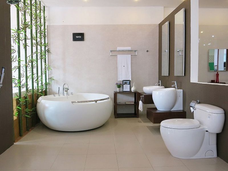 Xác định vị trí lắp đặt bồn tắm tròn
