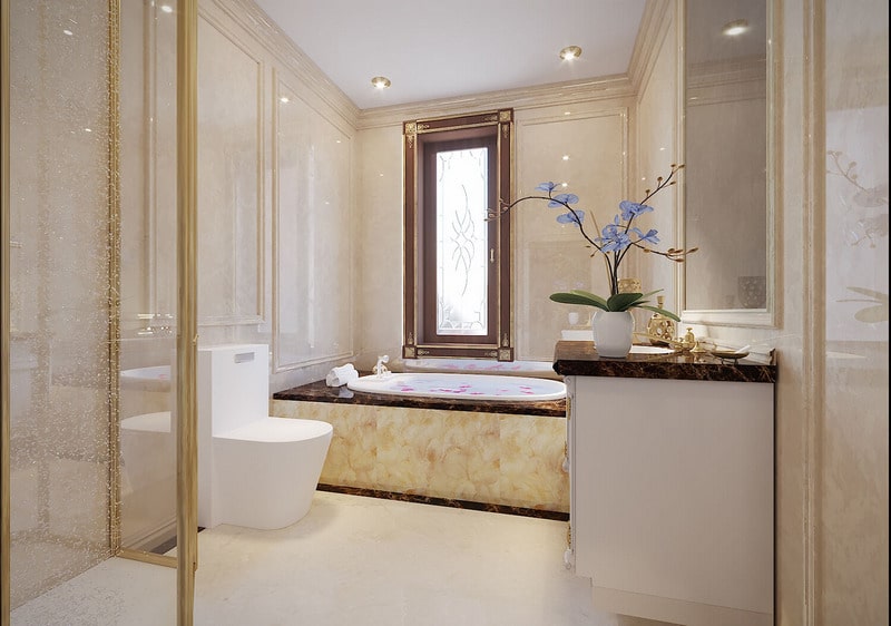 Bố cục của phòng tắm tân cổ điển